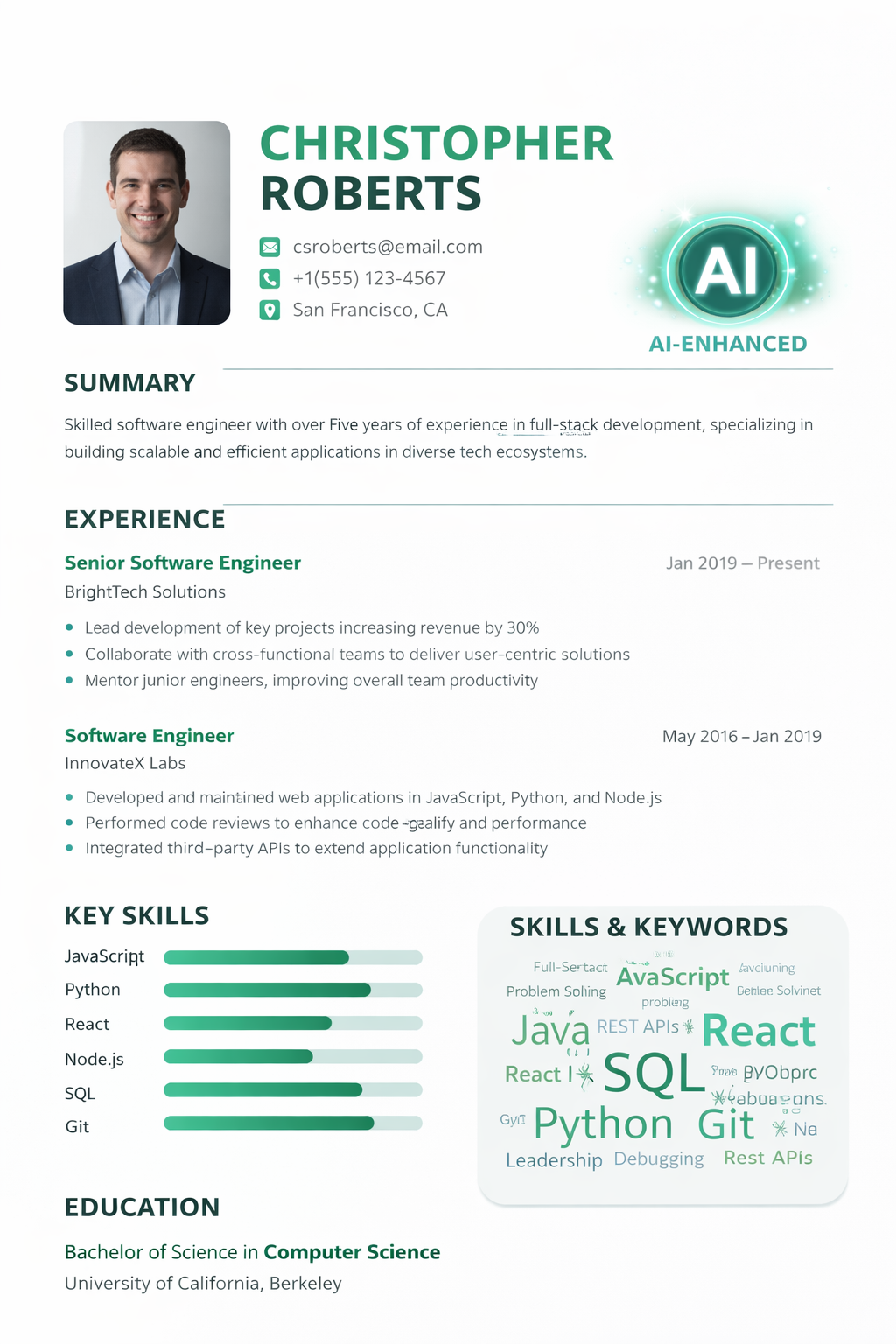 OneResume Transformation: Before and After